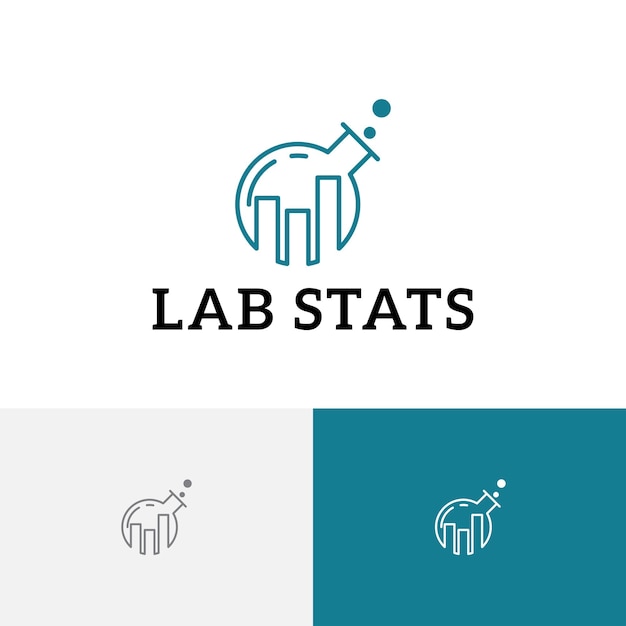 Laboratoriumbuis Statistieken Economisch Business Research Line Logo