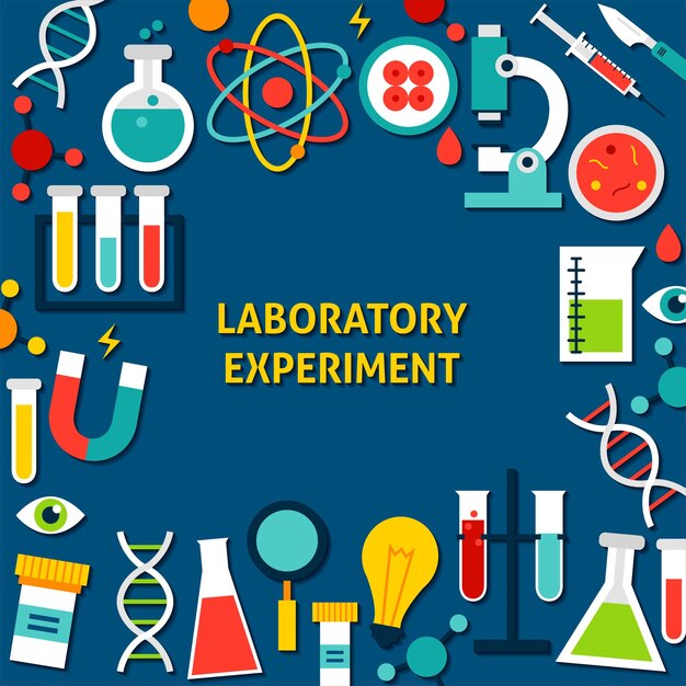 Laboratoriumexperiment papieren sjabloon. vector illustratie vlakke stijl science concept.