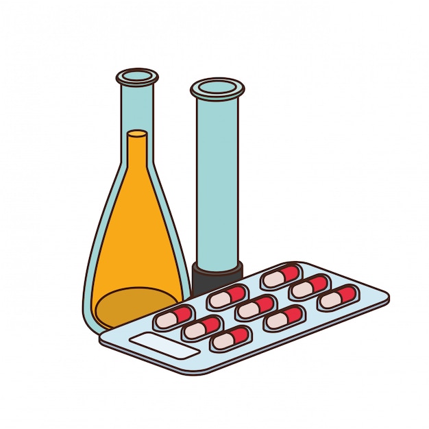 Vector laboratoriuminstrumenten met medicijnen