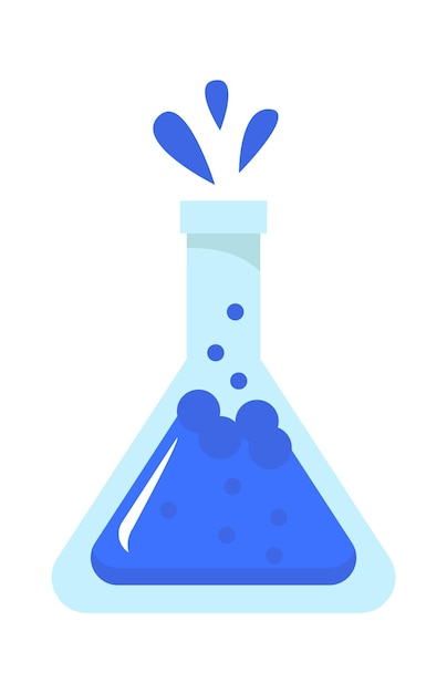 Laboratoriumkolf met vloeibaar chemiepictogram Vectorillustratie