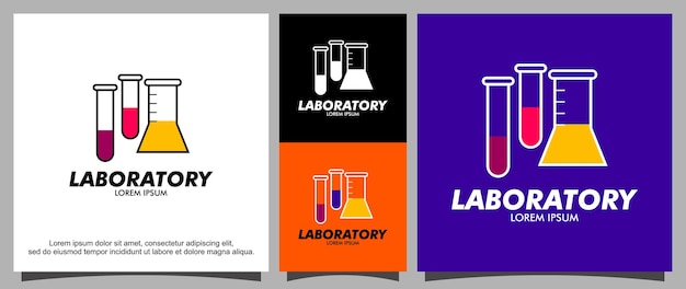 Laboratory beaker beaker logo template