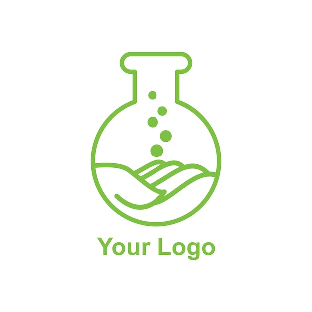 Laboratory bottle premium logo vector