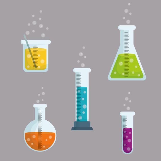 Vector laboratory concept with chemical icon