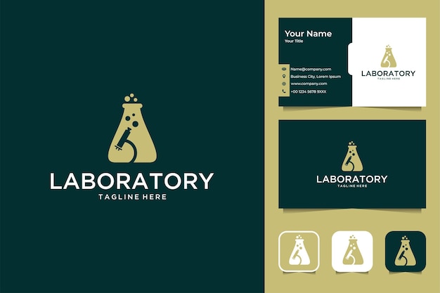 Laboratory elegant logo design and business card