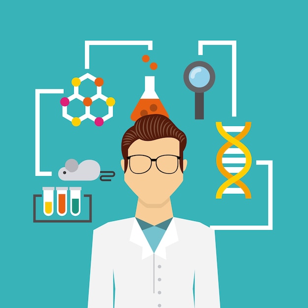 laboratory equipment set line icons