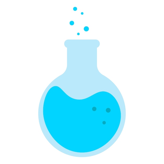 Laboratory flask with fluid Vector illustration