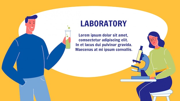 텍스트 공간 실험실 평면 벡터 웹 배너