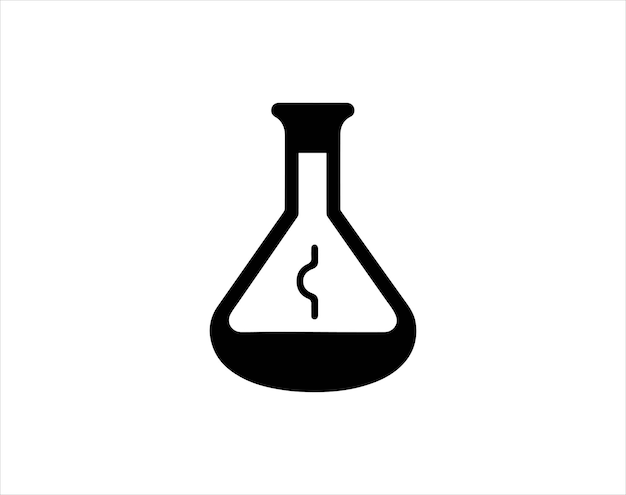 Икона лабораторной стеклянной посуды на белом фоне Векторная иллюстрация