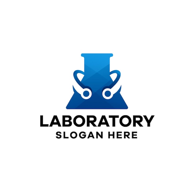 実験室のグラデーションのロゴのテンプレート