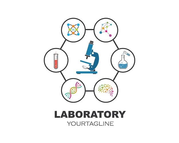 Laboratory icon logo vector illustration design template