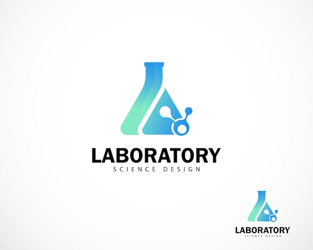 Vector laboratory logo creative molecule science lab design modern