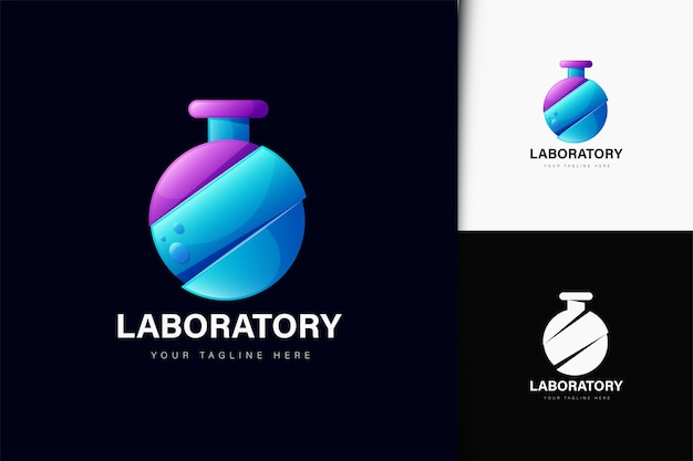Vector laboratory logo design with gradient