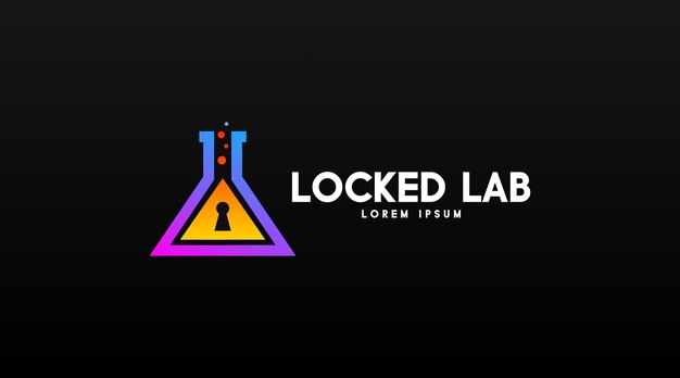 Vector laboratory logo vector with dual meaning concept isolated in dark background