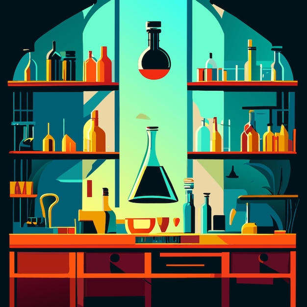 Vector laboratory no bg vector illustration cartoon