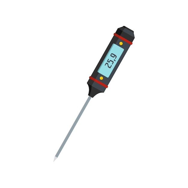 Laboratory thermometer icon Flat illustration of laboratory thermometer vector icon for web