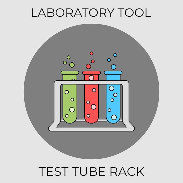 Vector laboratory tools and equipment test tube rack vector