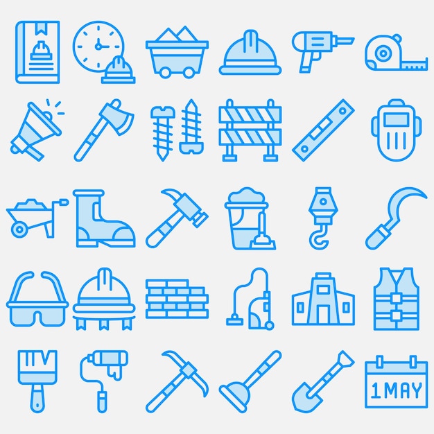 Vector labour day blue icon