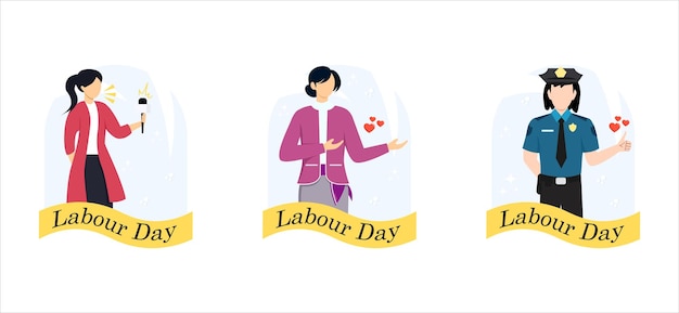 Labour Day Bundle Flat Illustration