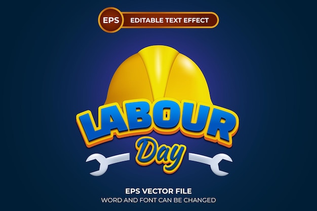 Labour day editable text effect