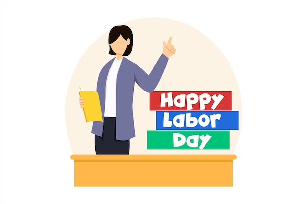 Vector labour day flat design