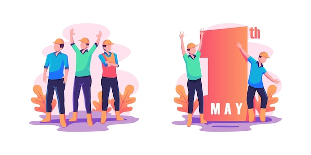 labour day flat style character vector illustration design