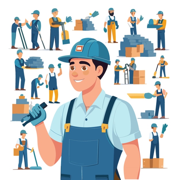 Labour day flat vector detailed cartoon illustration