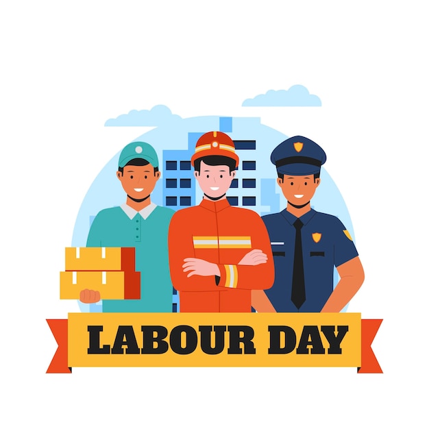 Labour day illustration concept