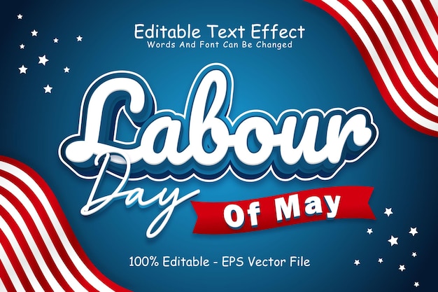 Labour Day Of May Editable Text Effect 3 Dimension Emboss Modern Style