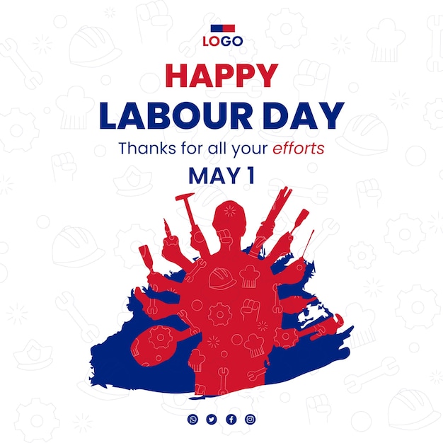 Vector labour day poster design editable