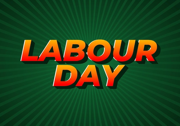 Vector labour day text effect in eye catching colors and 3d look