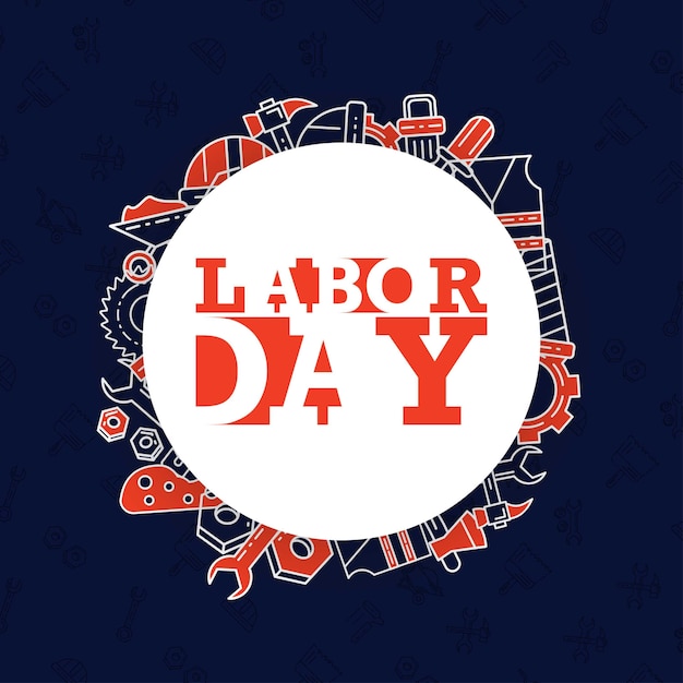 Vector labour day typogrpahic card with dark background vector