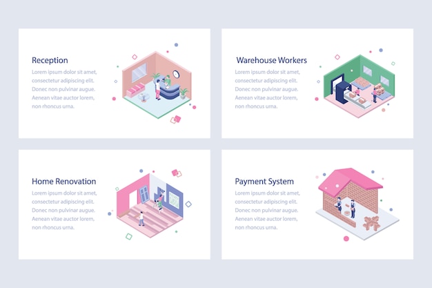 Vector labour and workers isometric vectors