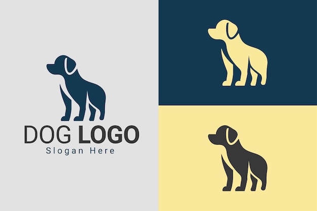 Vector labrador dog silhouette logo design