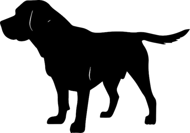 Labrador Dog Vector silhouette Illustration black color