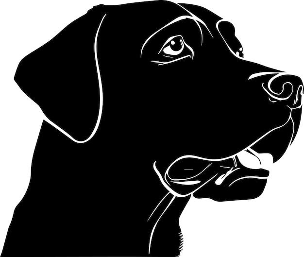 Labrador Dog Vector silhouette Illustration black color