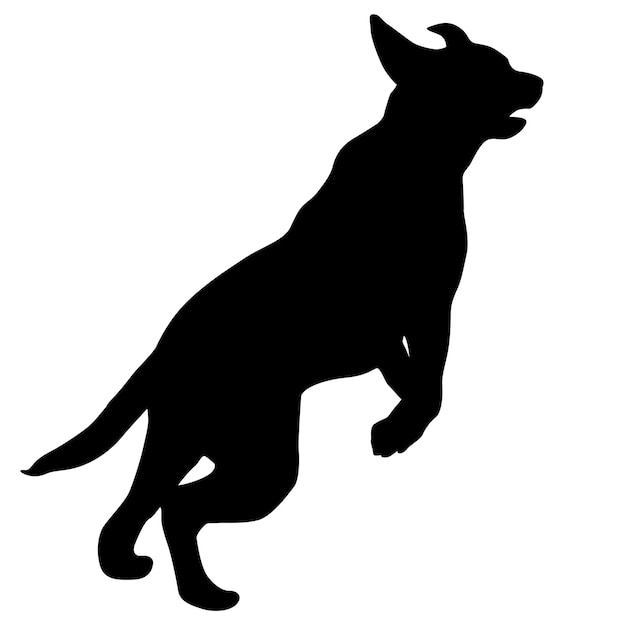 Vector labrador hond silhouet op een witte achtergrond