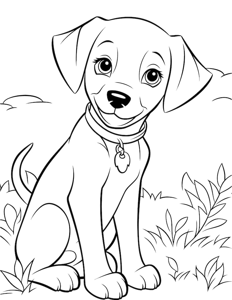 Premium Vector | Labrador Retriever Coloring page