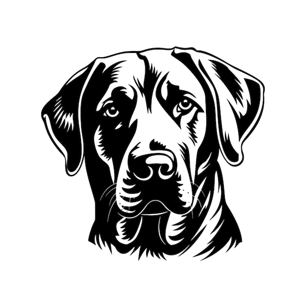 Labrador Retriever Line art Silhouette Template Closeup Clip art Black and white