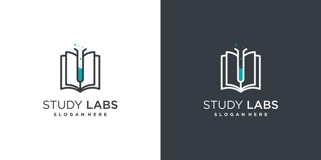 Labs boeklogo-ontwerp met uniek concept