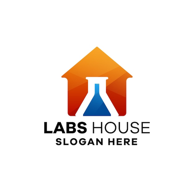 Labs house colorful gradient logo template