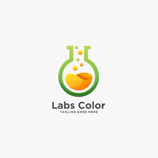 Labs kleur chemisch onderzoek illustratie logo.