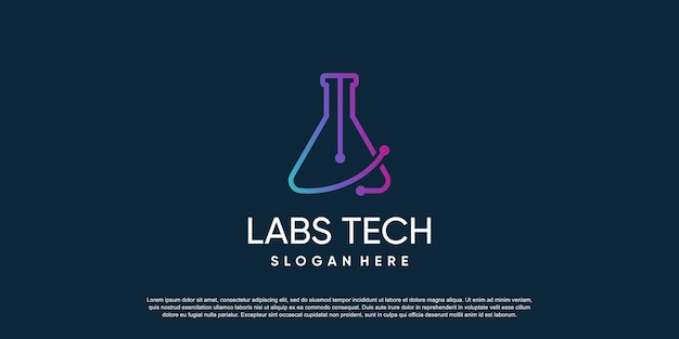 Modello di design del logo labs con stile tecnologico