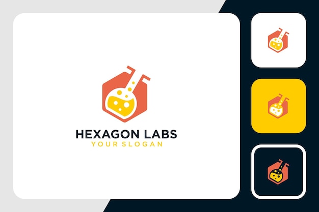 Labs-logo-ontwerp met hexagon-inspiratie