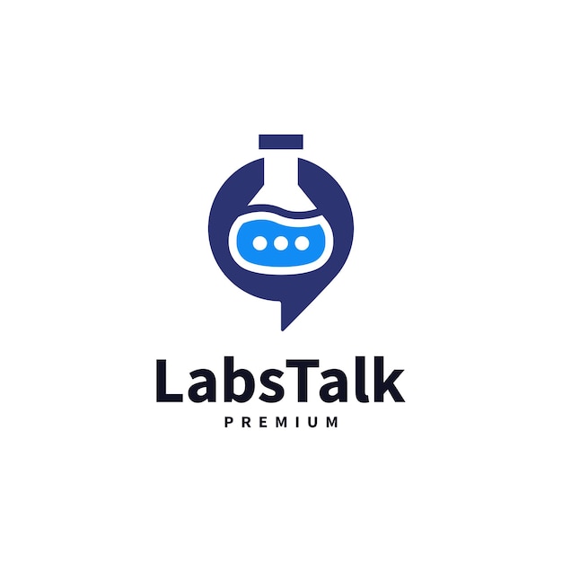 Labs praten chat laboratorium vector pictogram logo ontwerp 2