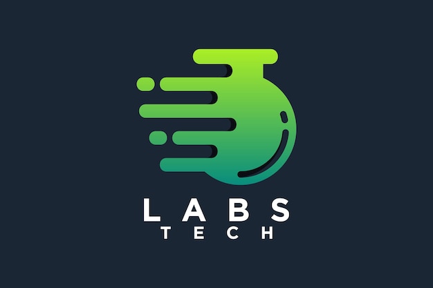 Vettore lab tech logo design unico con stile moderno