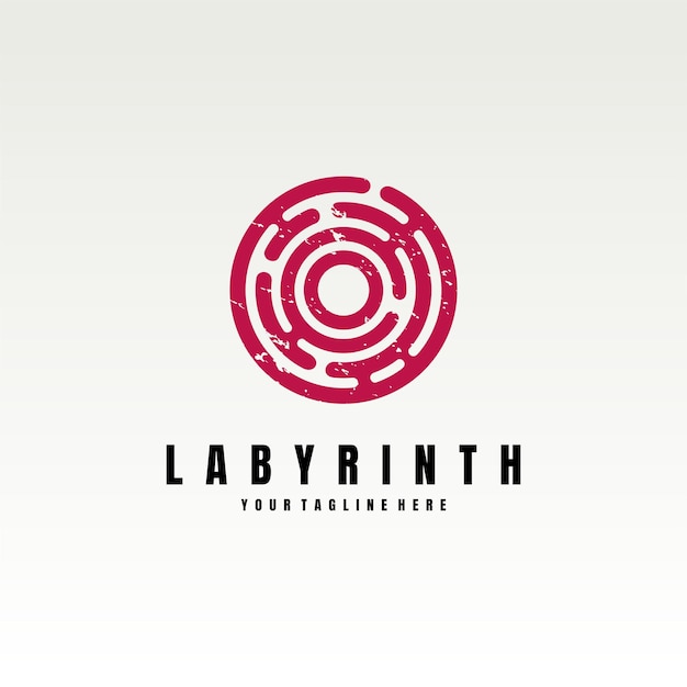 Labyrint logo vector pictogram illustratie Premium Vector
