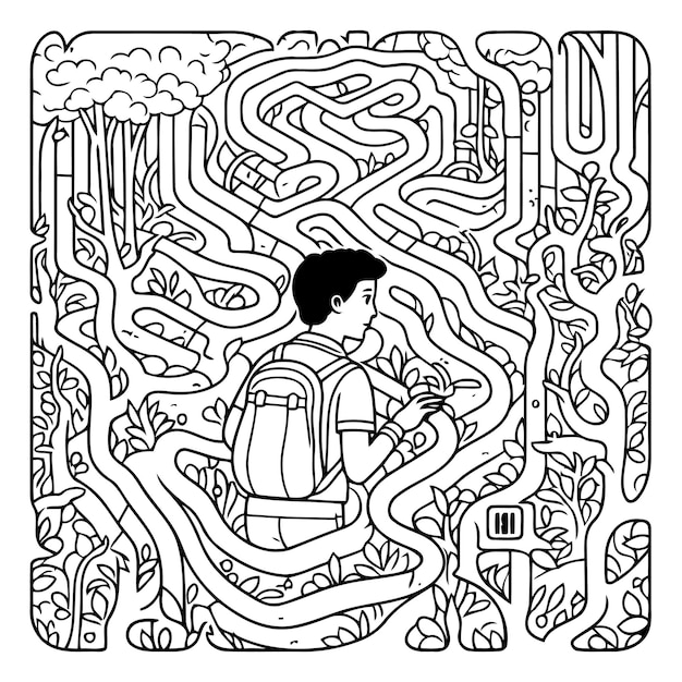 Labyrint spel voor kinderen Labyrint raadsel Vind het juiste pad