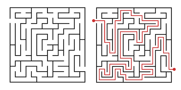 미로 게임 방식.