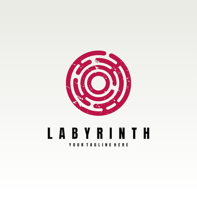 Labyrinth logo vector icon illustration Premium Vector