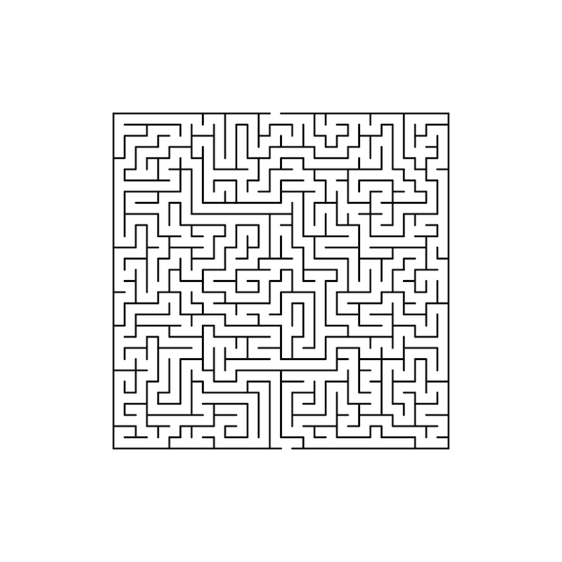 labyrinth maze game monochrome square isolated